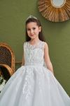 Amphitrite 7-11 Yaş Kız Çocuk Elbise 30160 Kırık Beyaz