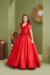 Exquisite 7-11 Yaş Kız Çocuk Elbise 30182 Kırmızı