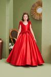 Exquisite 7-11 Yaş Kız Çocuk Elbise 30182 Kırmızı