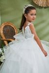 Elegance 2-6 Yaş Kız Çocuk Elbise 20177 Kırık Beyaz