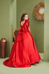 Exquisite 7-11 Yaş Kız Çocuk Elbise 30182 Kırmızı