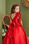 Exquisite 7-11 Yaş Kız Çocuk Elbise 30182 Kırmızı